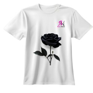 Tshirt Blanc à la rose noire